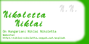 nikoletta niklai business card